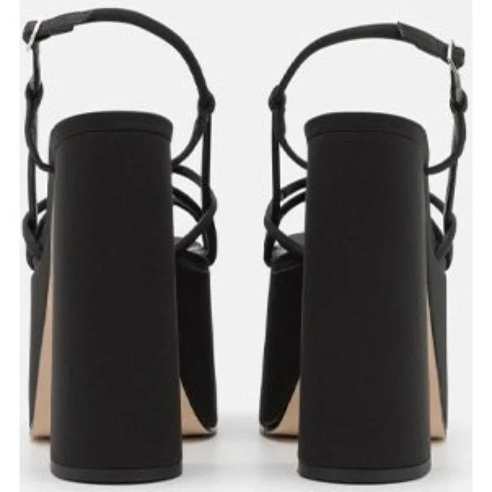 Cult Gaia Moriah Platform High Block Heel Sandal Black Size 7 New In Box - Picture 14 of 16